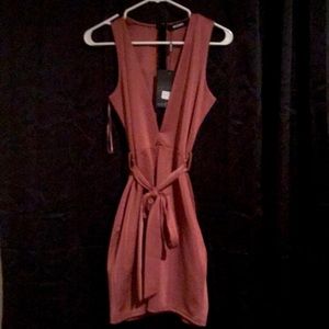 Deep V mini dress